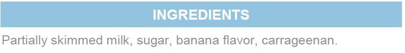 Ingredients - 200 mL Banana